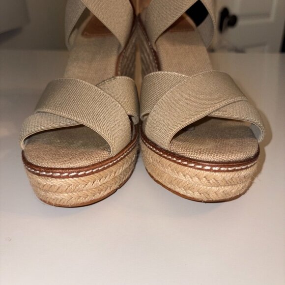 TORY BURCH FRIEDA ESPADRILLE in NATURAL JUTE LEATHER size 6.5 - Picture 9 of 10